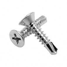 Саморез оконный с буром (потайная головка), белый цинк