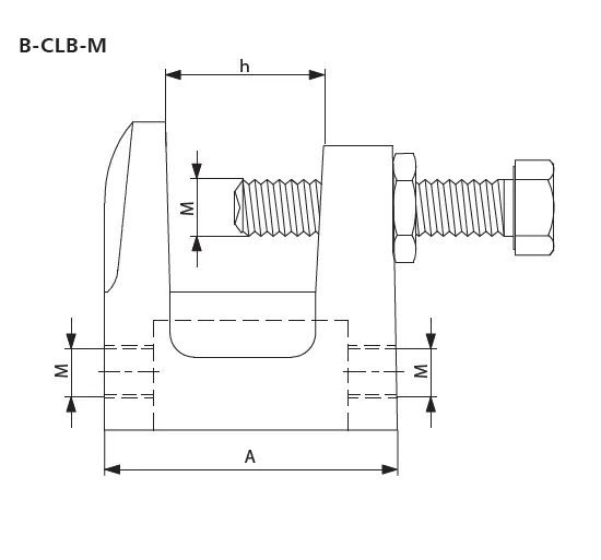 Габаритные размеры зажима B-CLB