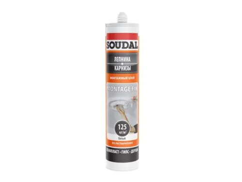 Клей монтажный "Soudal" Montage Fix ЛЕПНИНА КАРНИЗЫ белый 280 мл