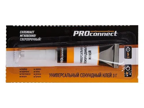Клей универсальный секундный (3 г) на мульти-карте (упак. 12 шт.) Proconnect
