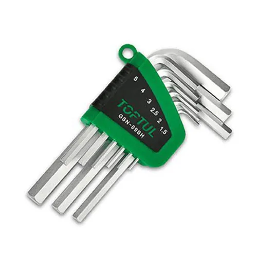 Набор ключей шестигранных 1,5-10мм 9 шт коротких TOPTUL