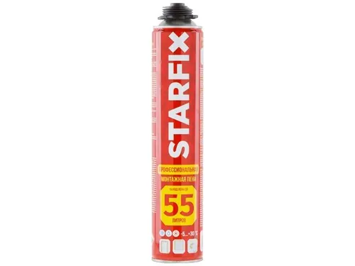Пена монтажная профессиональная всесезонная STARFIX Gunfoam (730мл) (Выход пены до 55 литров)